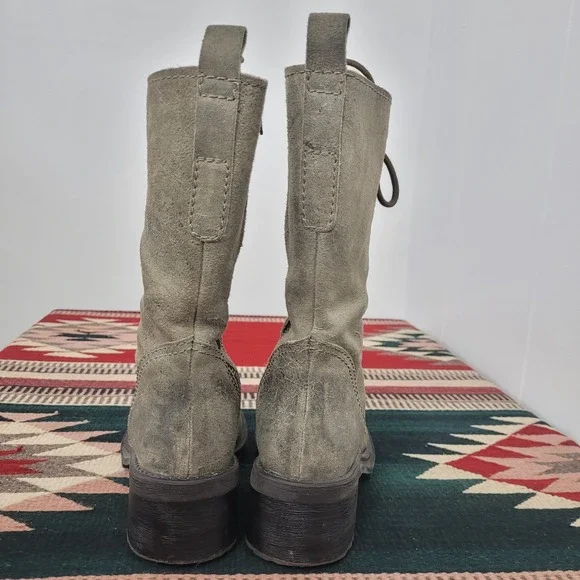 Vintage 1990s Esprit Military Combat Lace Up Boots Sz 7 Green Chunky Trooper‎ - Picture 6 of 11